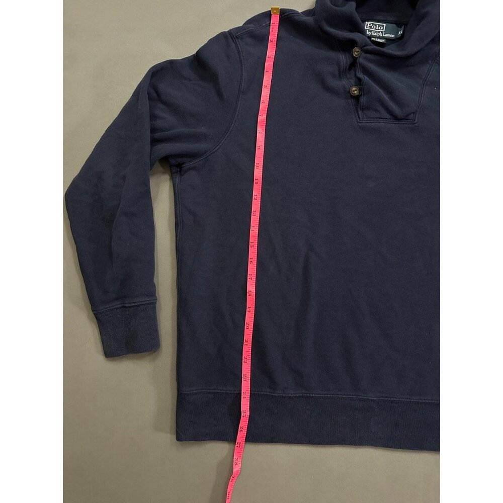 Vintage Polo Ralph Lauren Shawl Collar Pullover Sweatshirt Size XL Navy - Picture 6 of 6